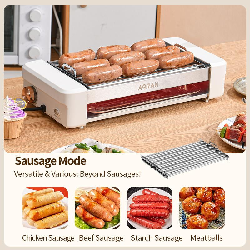 Hot Dog Roller,Sausage Grill Cooker Machine,Commercial and Household Hot Dog Machine for Family