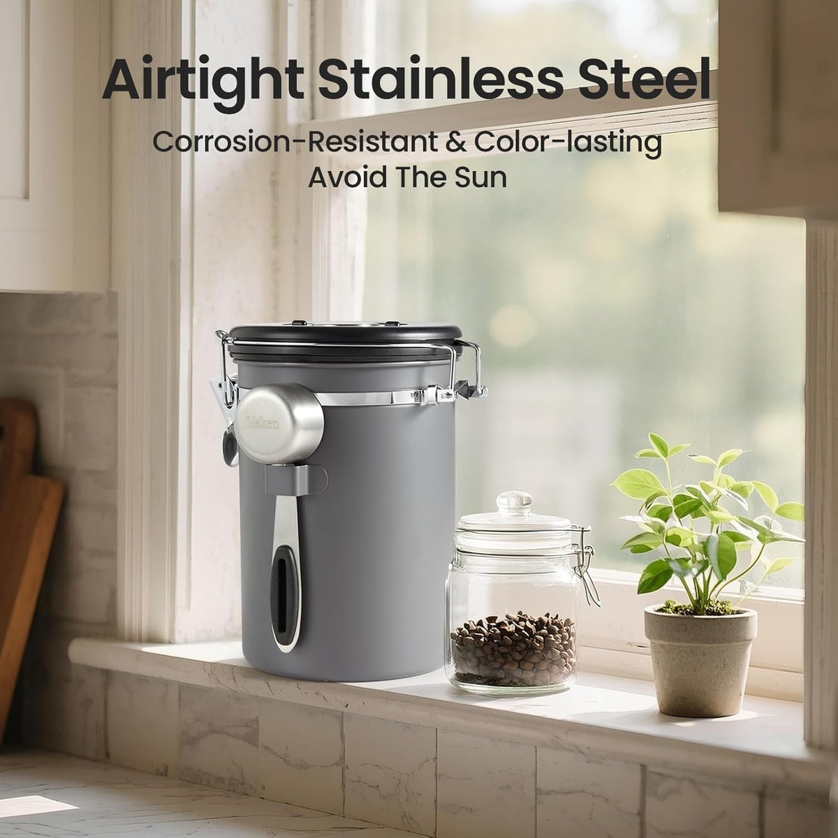 Veken 22 oz Airtight Coffee Canister with Date Tracker & Scoop