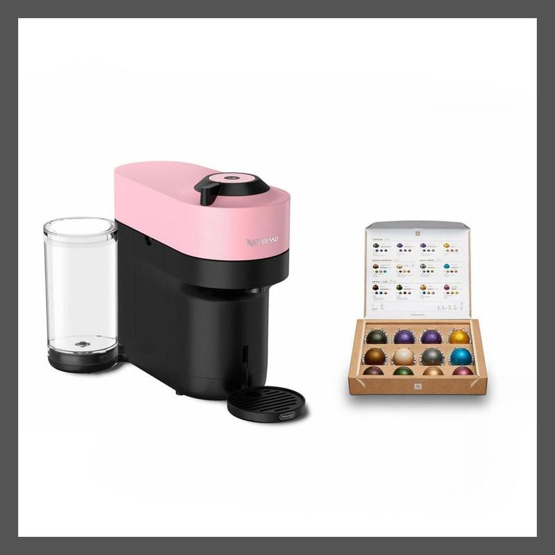 Nespresso 25.4 Oz Espresso Maker Machine Pink Vertuo Pop Coffee Delonghi Milk