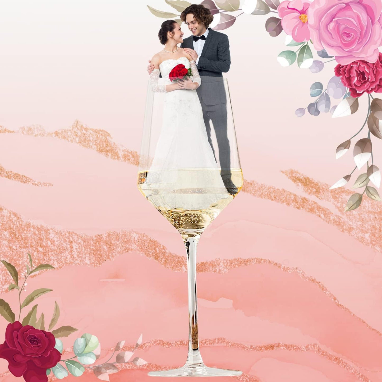 Juego de 2 Copas de Vino Season STORY – Cristal Moderno para Blanco, Tinto y Chardonnay