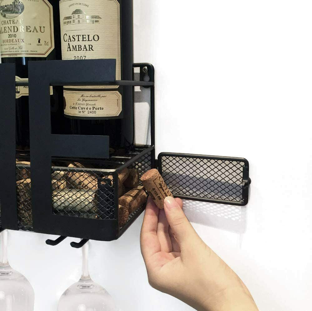 Soporte De Metal Para Botellas Y Copas De Vino De Soduku, Para Montar En La Pare
