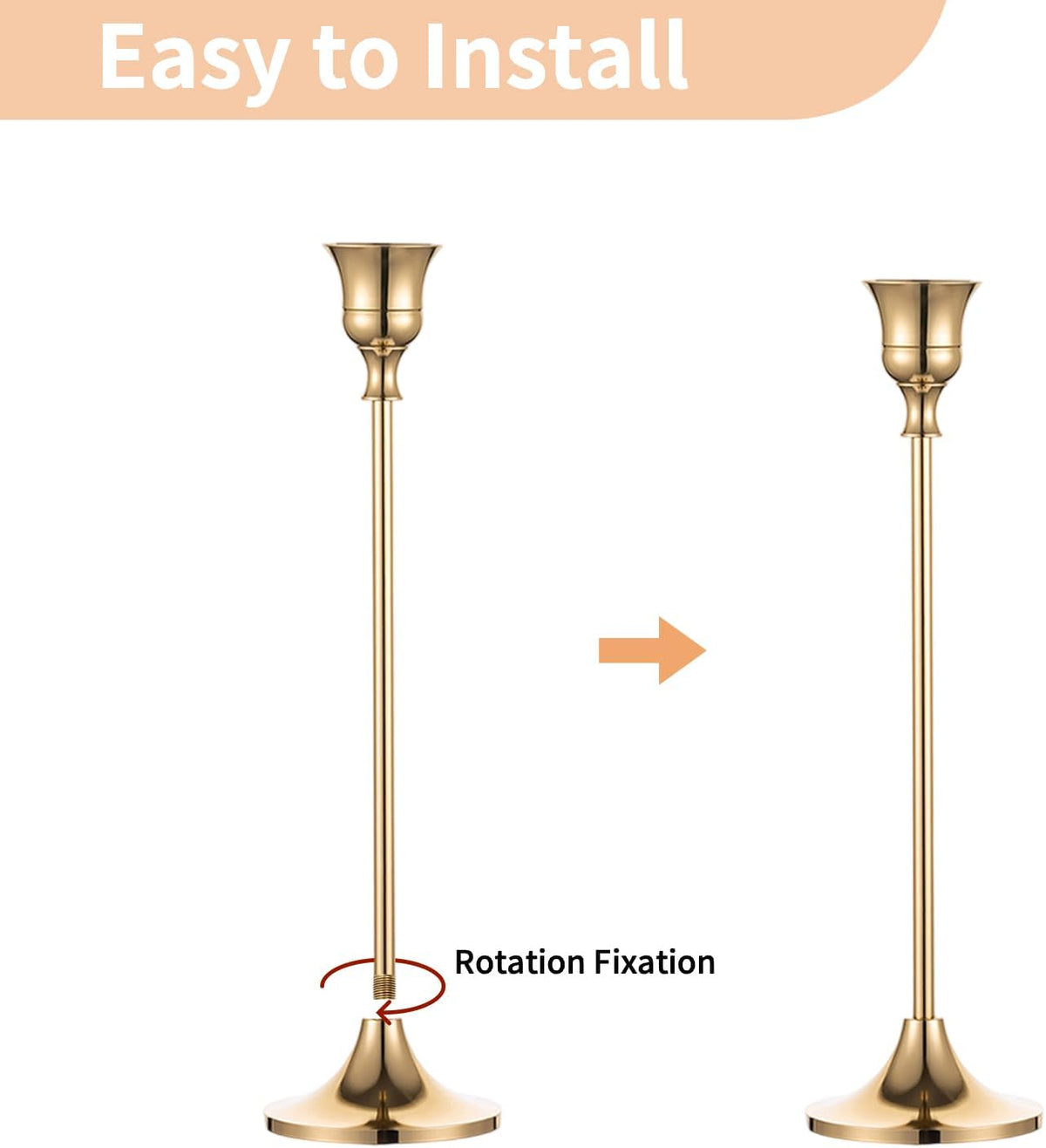 Each candle holder screws together at the base