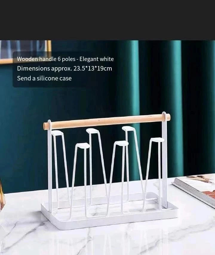 Elegant European Style Metal and Glass Water Cup Rack - Perfect for Stylish Home Organization