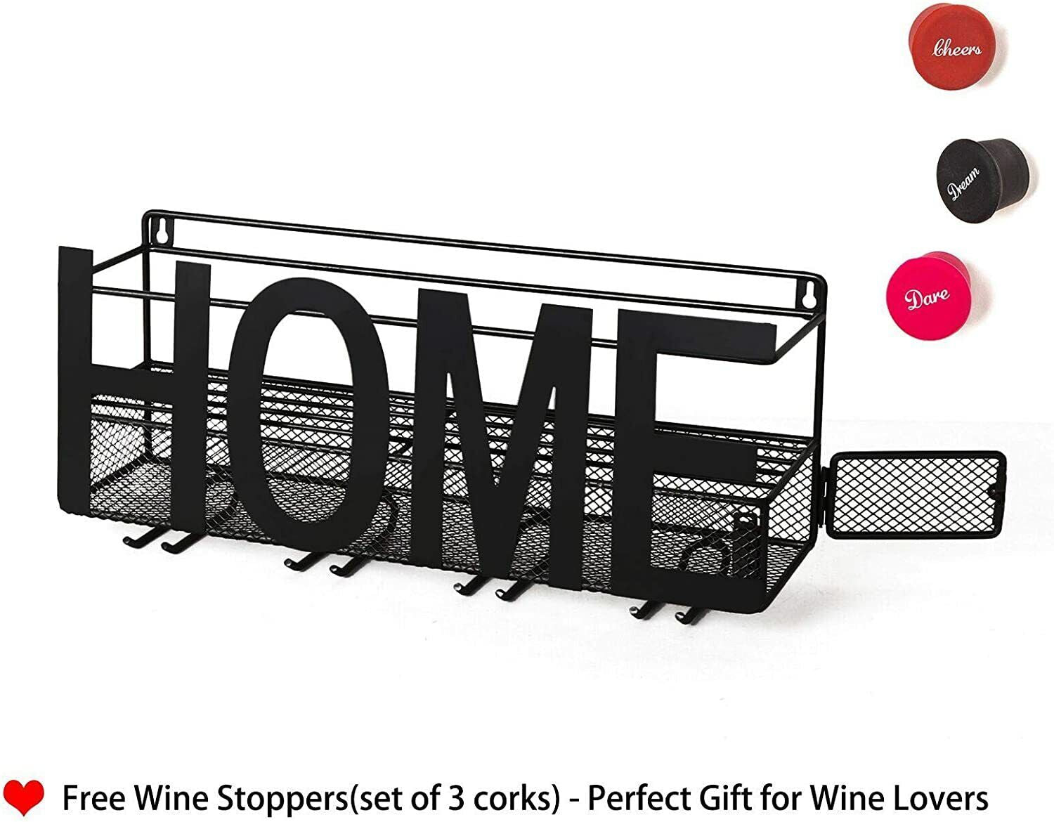 Soporte De Metal Para Botellas Y Copas De Vino De Soduku, Para Montar En La Pare
