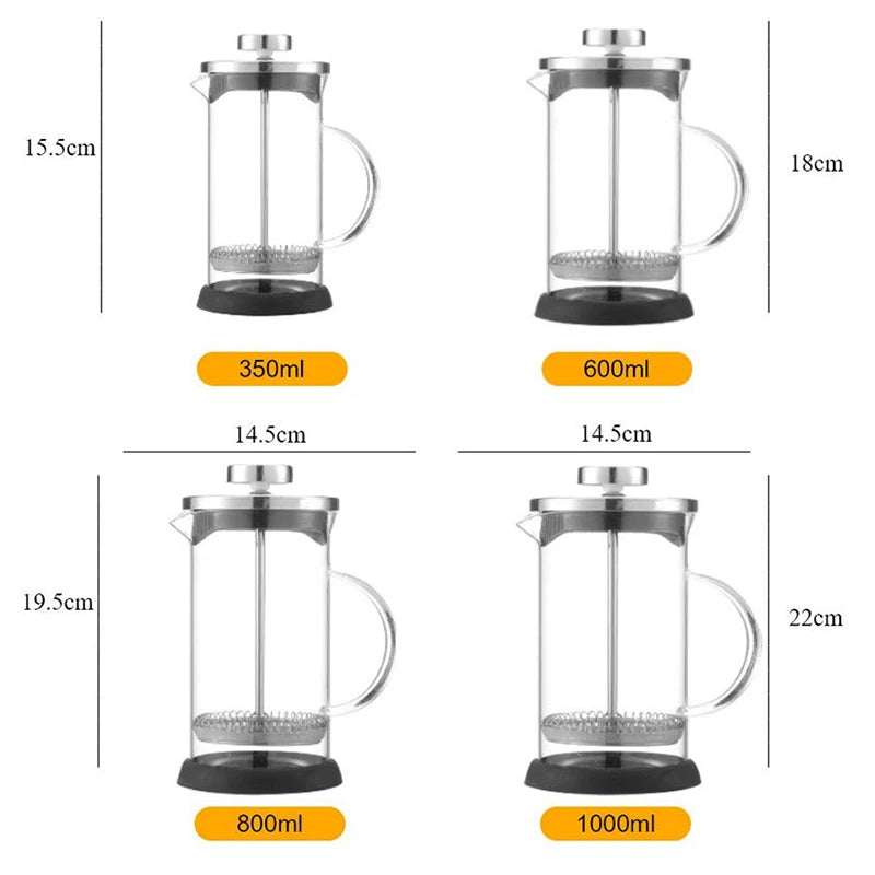 Elevate Your Brewing Experience with Our High Borosilicate Glass French Press Coffee Pot - Perfect for Coffee, Tea, and Frothing Milk!