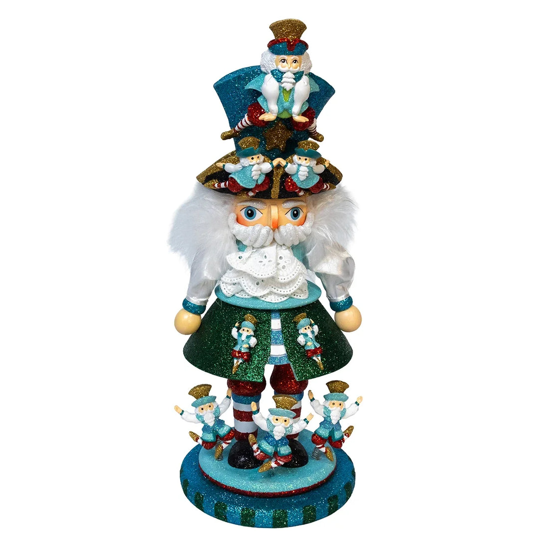 Kurt Adler 10 Lords A Leaping nutcracker in teal and green