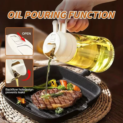 Versatile Olive Oil Spray Bottle - 2-in-1 Kitchen Dispenser for Cooking & Frying