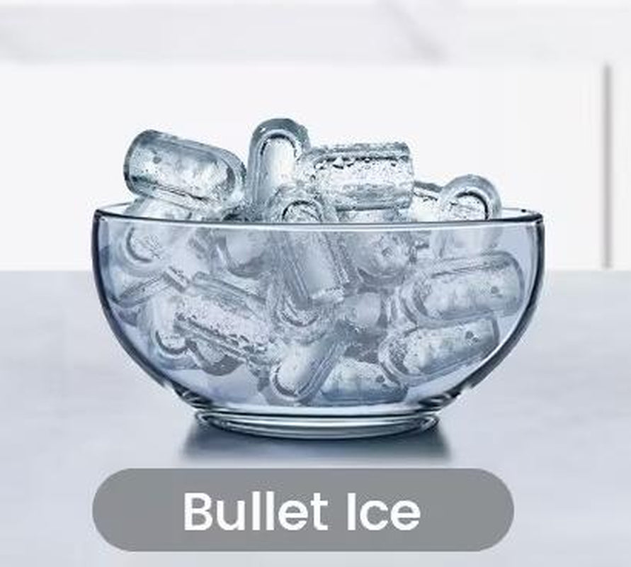 COWSAR Bullet Ice Maker Countertop with Self-Cleaning, Staninless Steel or ABS Plastic, 26.5Lbs/24Hrs, 6 Mins/9 Pcs Bullet Ice, Portable Ice Maker for Kitchen/Home/Office/Party/Rv