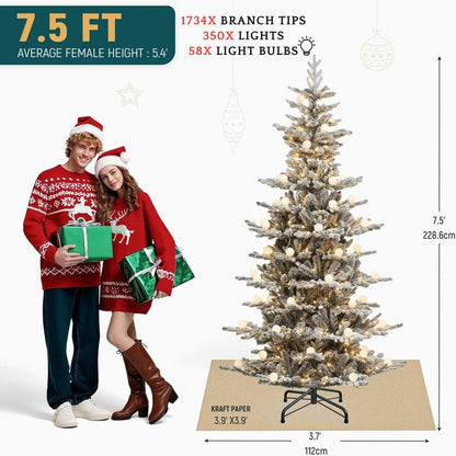 YITAHOME 6.5/7.5/9 FT Artificial Christmas Tree(With Lights), Pre-Decorated Special Style Christmas Tree, for Party, Home Decor