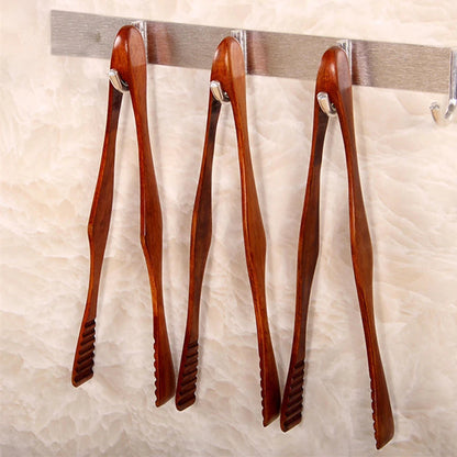 Wooden Tong, Vintage Wood Toaster Tongs BBQ Meat Clip Buffet Food Tongs Bread Steak Kitchen Clamp Serving Tool Kitchen Utensil for Cooking Holding Toast Bacon Muffin Fruits Bread