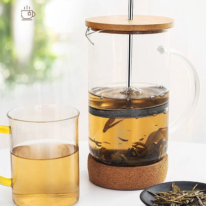 Elevate Your Brewing Experience with Our High Borosilicate Glass French Press Coffee Pot - Perfect for Coffee, Tea, and Frothing Milk!