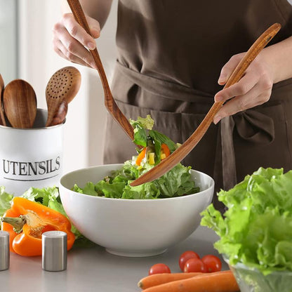 Premium 6-Piece Wooden Utensils Set - Non-Stick Kitchen Tools for Effortless Cooking and Serving