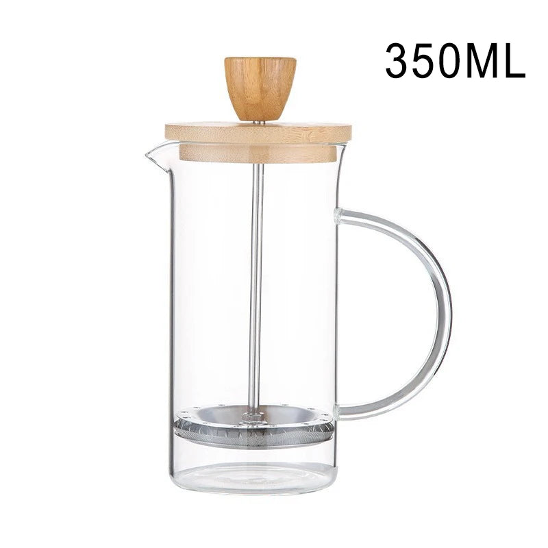 Elevate Your Brewing Experience with Our High Borosilicate Glass French Press Coffee Pot - Perfect for Coffee, Tea, and Frothing Milk!