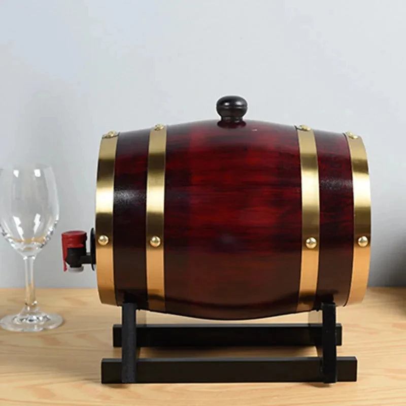 New 1L/1.5L/3L Wood Wine Barrel Vintage Oak Beer Brewing Accessories Whiskey Storage Container Home Decoration Wine Bar Tools