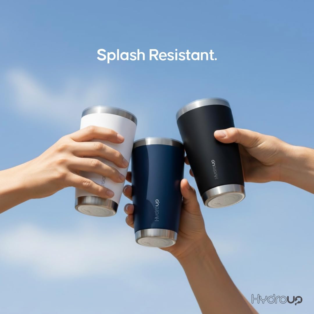 20 oz Stainless Steel Insulated Tumbler with Lid - Travel Coffee Mug & Iced Beverage Cup 