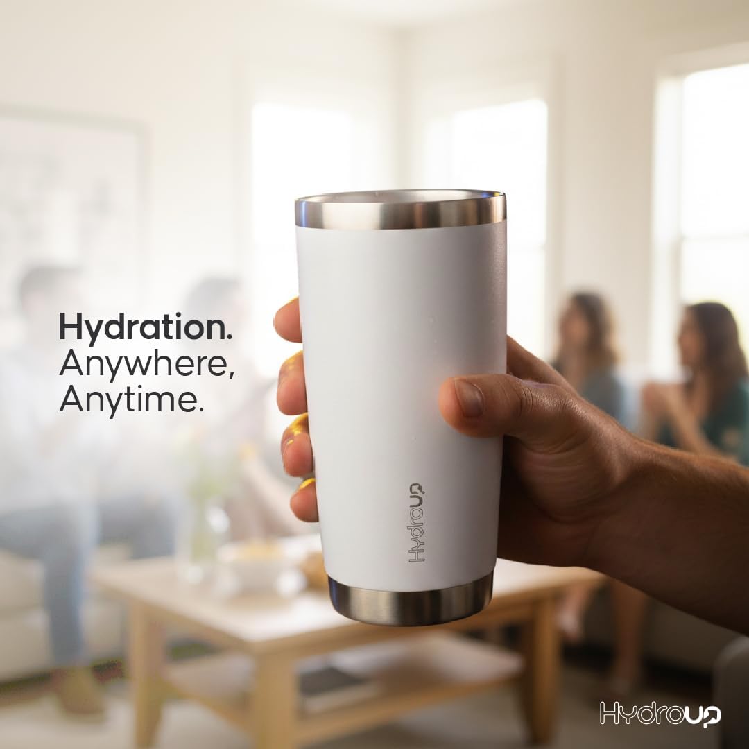 20 oz Stainless Steel Insulated Tumbler with Lid - Travel Coffee Mug & Iced Beverage Cup 