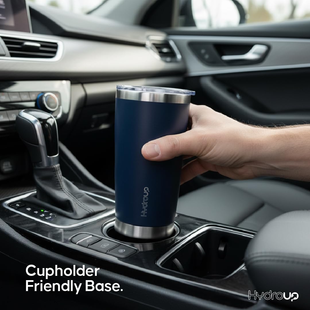 20 oz Stainless Steel Insulated Tumbler with Lid - Travel Coffee Mug & Iced Beverage Cup 