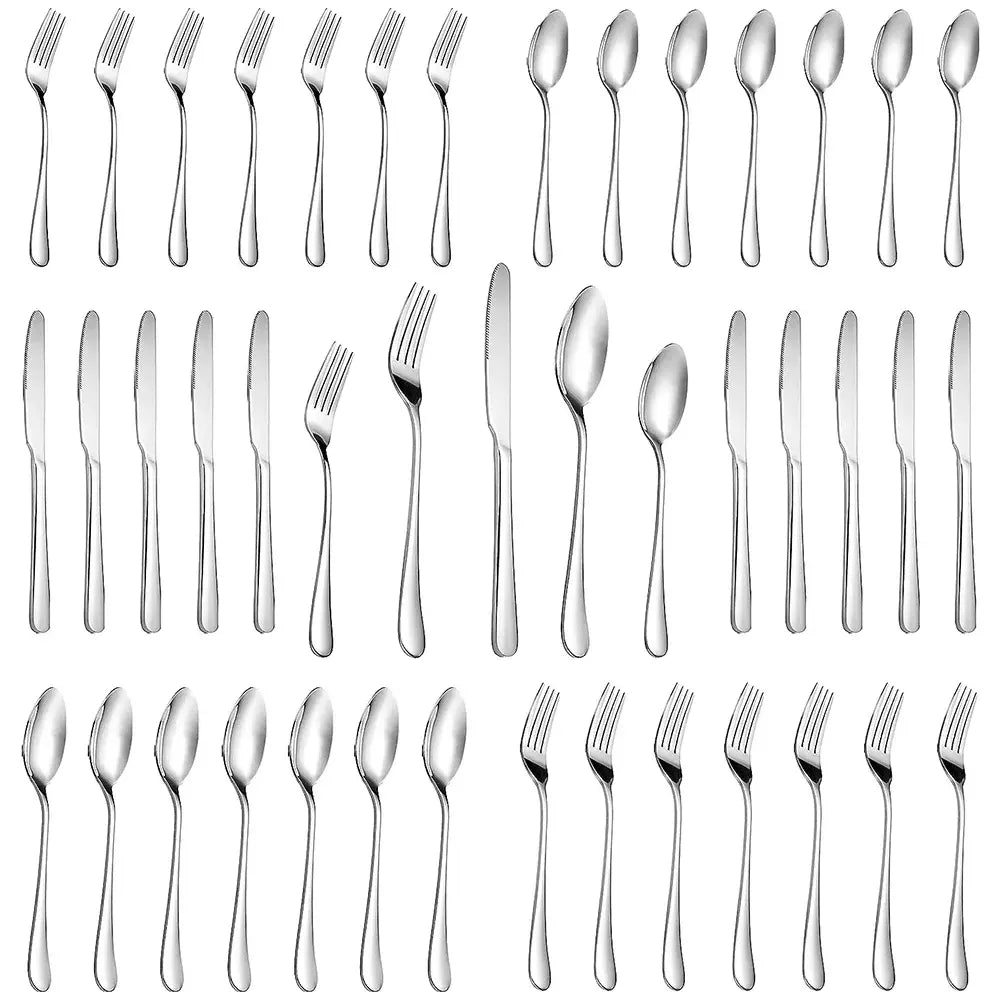 30 Pcs Silverware Set for 6, Stainless Steel Flatware Tableware Set, Include Forks Spoons and Knives Set, Mirror Polished Cutlery Utensil Set for Home Restaurant, Dishwasher Safe