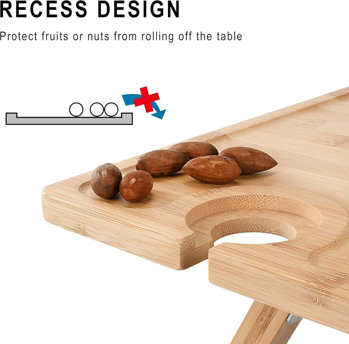 Wooden Portable Picnic Table with Wine Holder