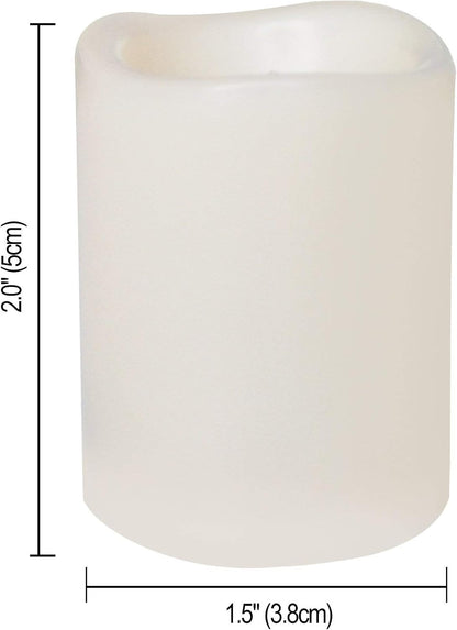 24-Pack White Battery-Operated Flameless LED Votive Candles with Flickering Effect