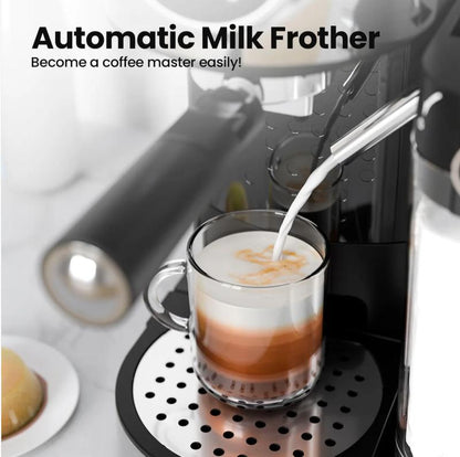 3 in 1 Professional Espresso Maker with Dual Heating System & Capsule Compatible Coffee Machine
