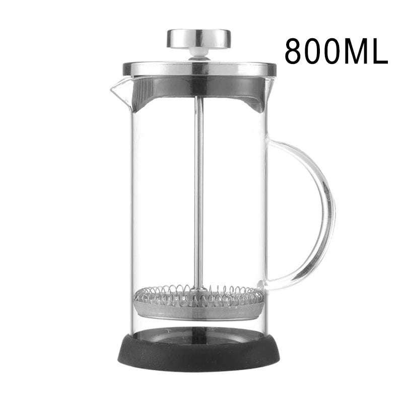 Elevate Your Brewing Experience with Our High Borosilicate Glass French Press Coffee Pot - Perfect for Coffee, Tea, and Frothing Milk!