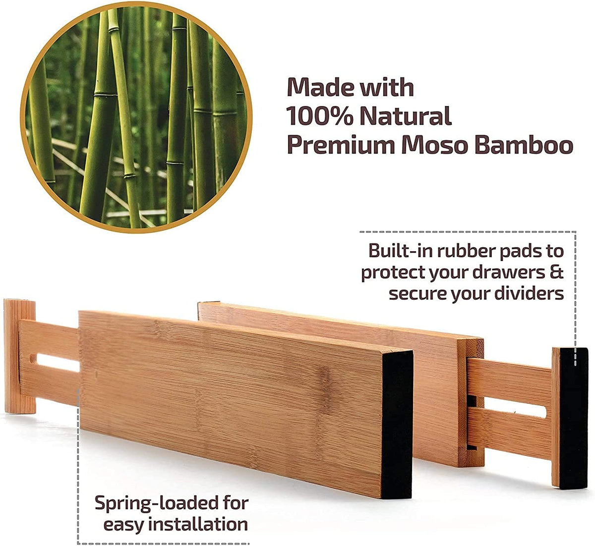 Maximize Your Space with 6-Pack Adjustable Drawer Dividers - Perfect Organizer for Dressers (16-22 Inch)