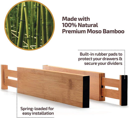 Maximize Your Space with 6-Pack Adjustable Drawer Dividers - Perfect Organizer for Dressers (16-22 Inch)