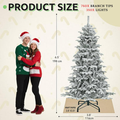 YITAHOME 6.5/7.5/9 FT Artificial Christmas Tree(With Lights), Pre-Decorated Special Style Christmas Tree, for Party, Home Decor