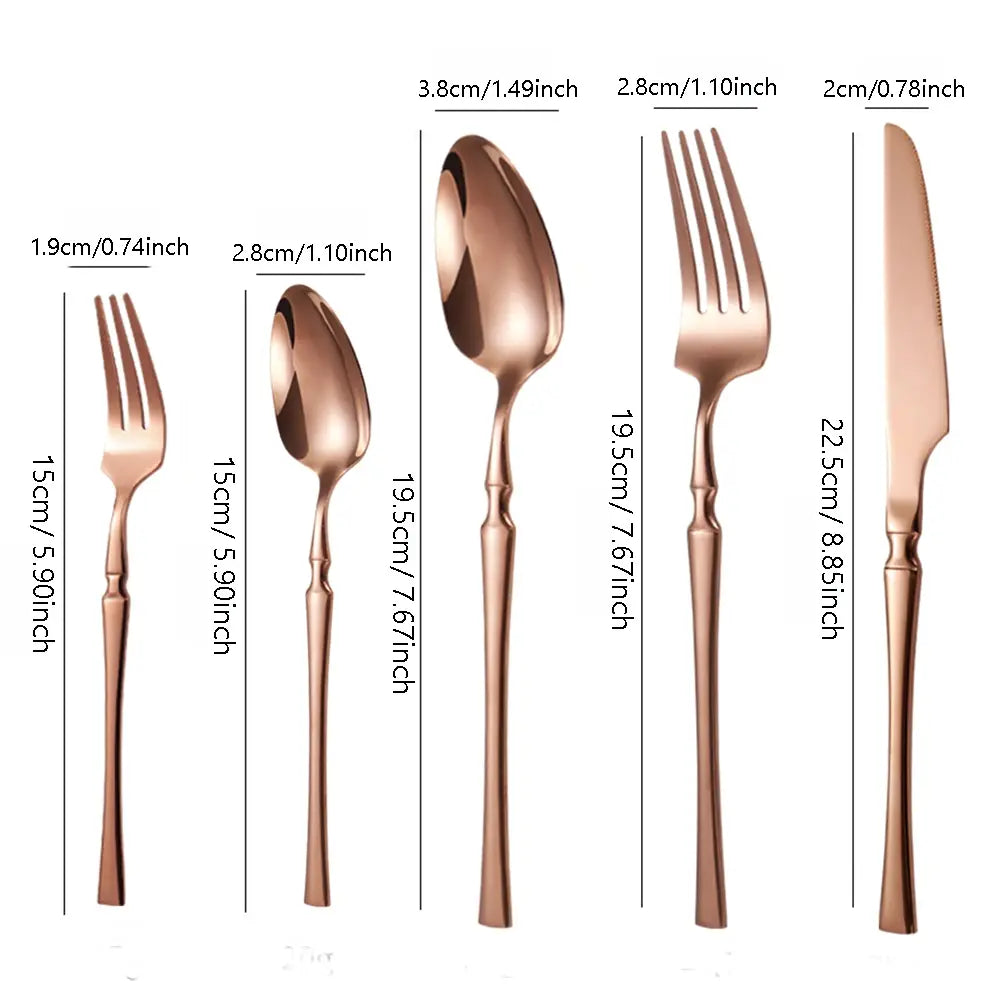 Stainless Steel Cutlery Set, 30Pcs/Set Including Spoon, Fork, Knife, Dinnerware Service Set, Tableware Set for Home Kitchen Dining Room Picnic