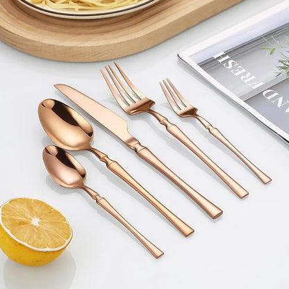 Stainless Steel Cutlery Set, 30Pcs/Set Including Spoon, Fork, Knife, Dinnerware Service Set, Tableware Set for Home Kitchen Dining Room Picnic