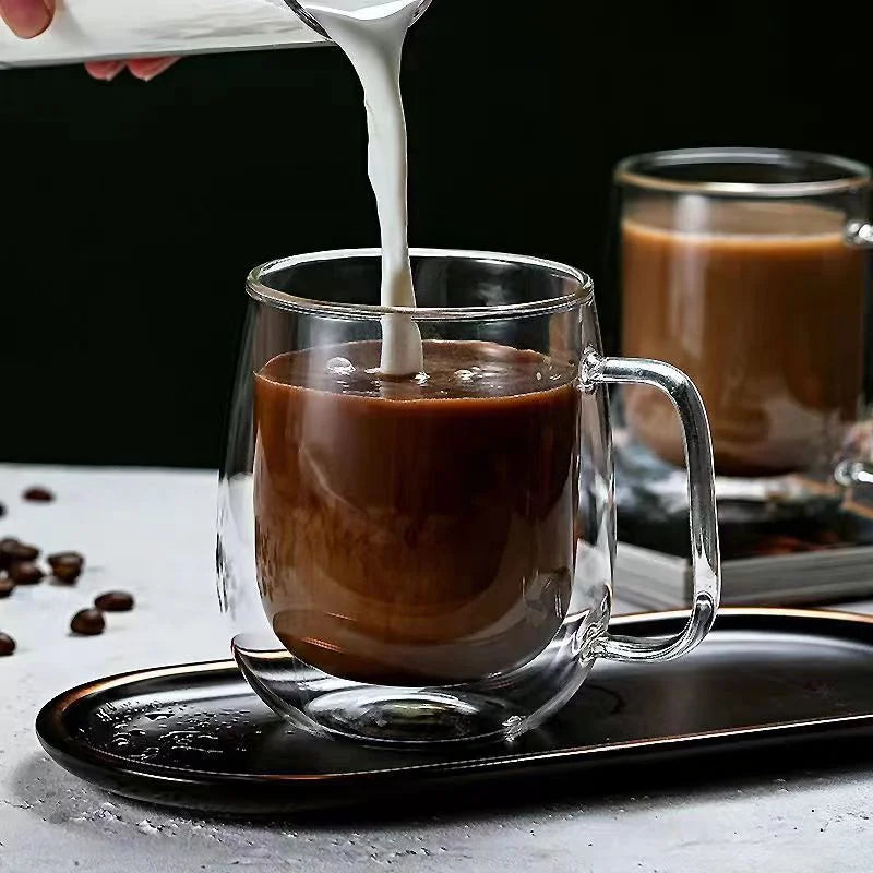 Double-Walled Glass Coffee Premium Mug