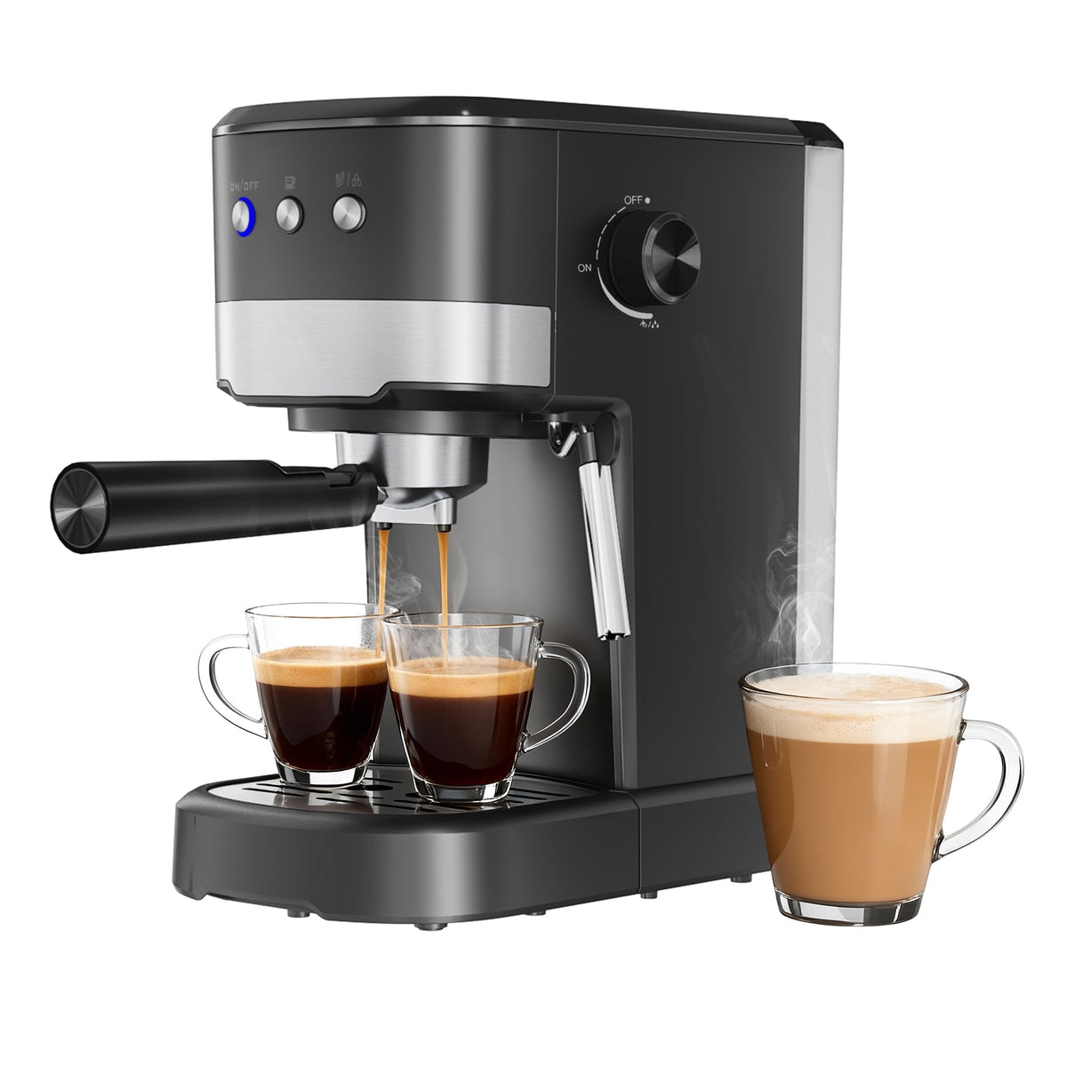 Experience Barista-Quality Coffee at Home with the NICWIN 15-Bar Espresso Machine Featuring Auto Milk Frother and Steam Wand