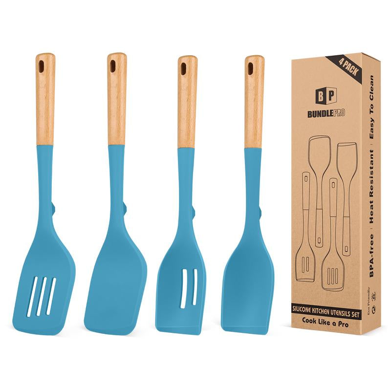 Pack of 4 Silicone Kitchen Utensils Set