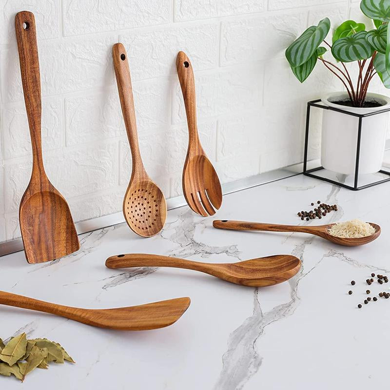 Premium 6-Piece Wooden Utensils Set