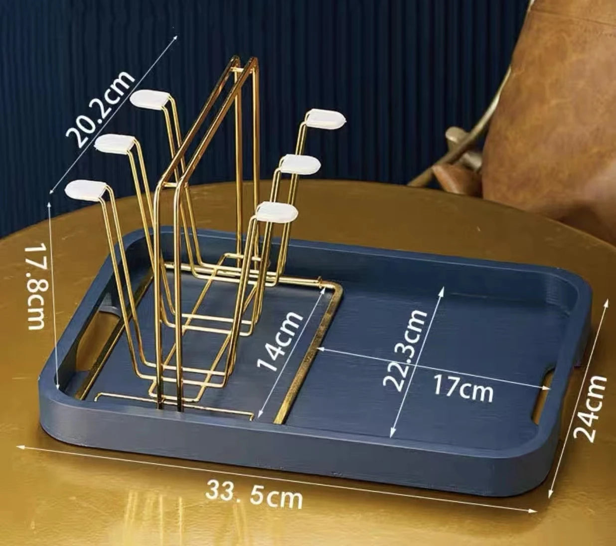 Elegant European Style Metal and Glass Water Cup Rack - Perfect for Stylish Home Organization
