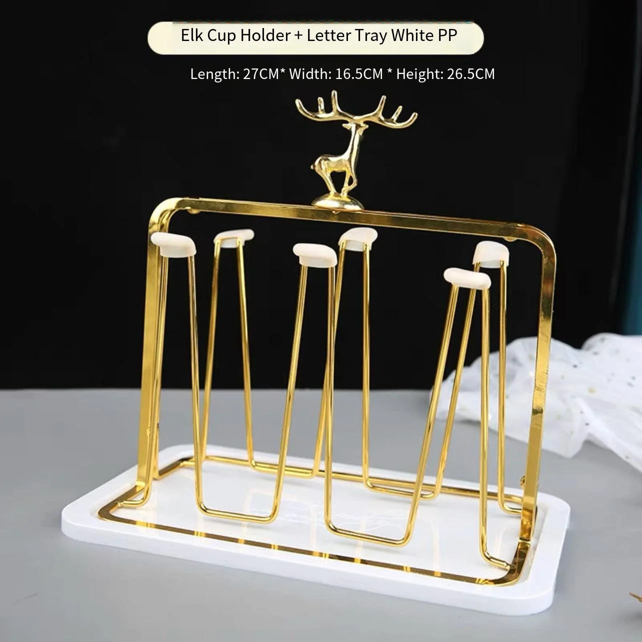 Elegant European Style Metal and Glass Water Cup Rack - Perfect for Stylish Home Organization