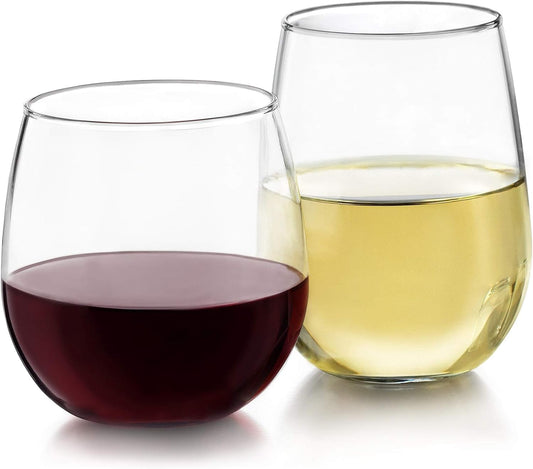 Stemless Wine Glass Set – 12 Piece
