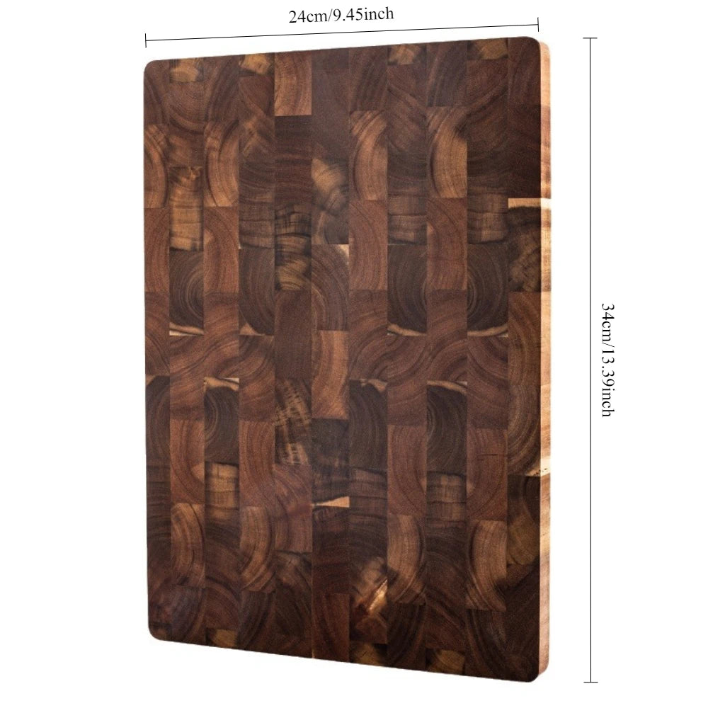 Experience Culinary Excellence with Our Double-Sided Premium Acacia Wood Chopping Board - Effortlessly Drain Water and Stay Damp-Proof!