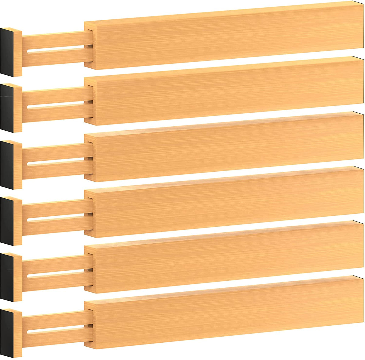 Maximize Your Space with 6-Pack Adjustable Drawer Dividers - Perfect Organizer for Dressers (16-22 Inch)