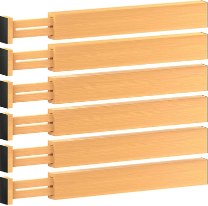 Maximize Your Space with 6-Pack Adjustable Drawer Dividers - Perfect Organizer for Dressers (16-22 Inch)