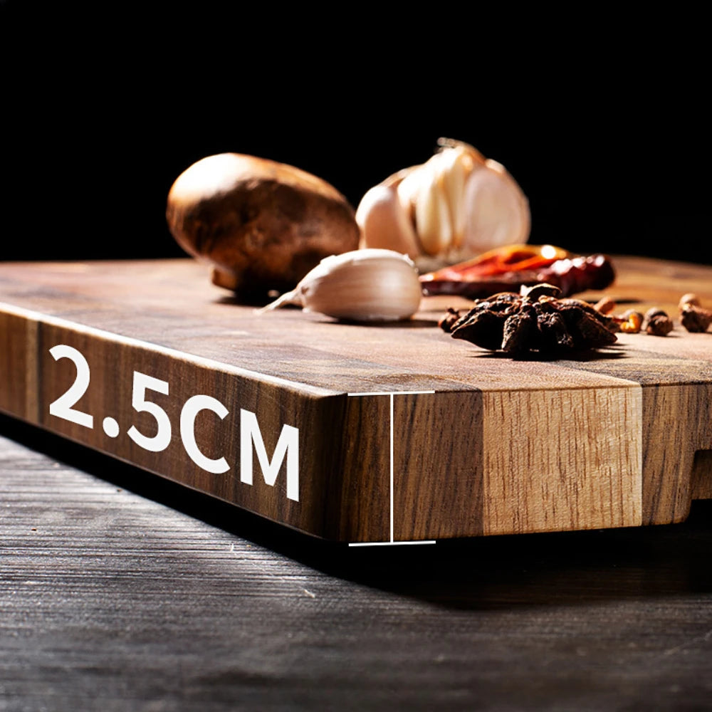 Experience Culinary Excellence with Our Double-Sided Premium Acacia Wood Chopping Board - Effortlessly Drain Water and Stay Damp-Proof!