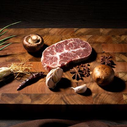 Experience Culinary Excellence with Our Double-Sided Premium Acacia Wood Chopping Board - Effortlessly Drain Water and Stay Damp-Proof!