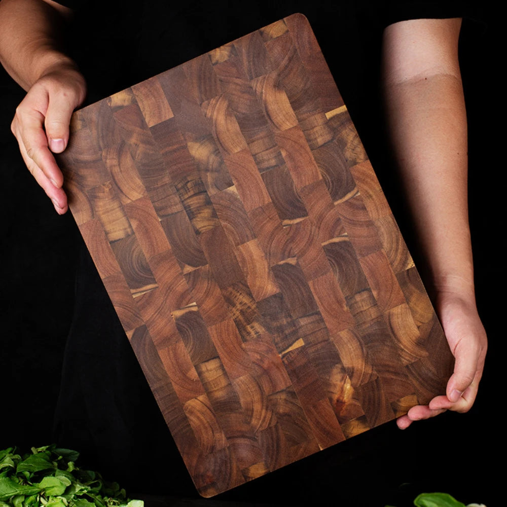 Experience Culinary Excellence with Our Double-Sided Premium Acacia Wood Chopping Board - Effortlessly Drain Water and Stay Damp-Proof!