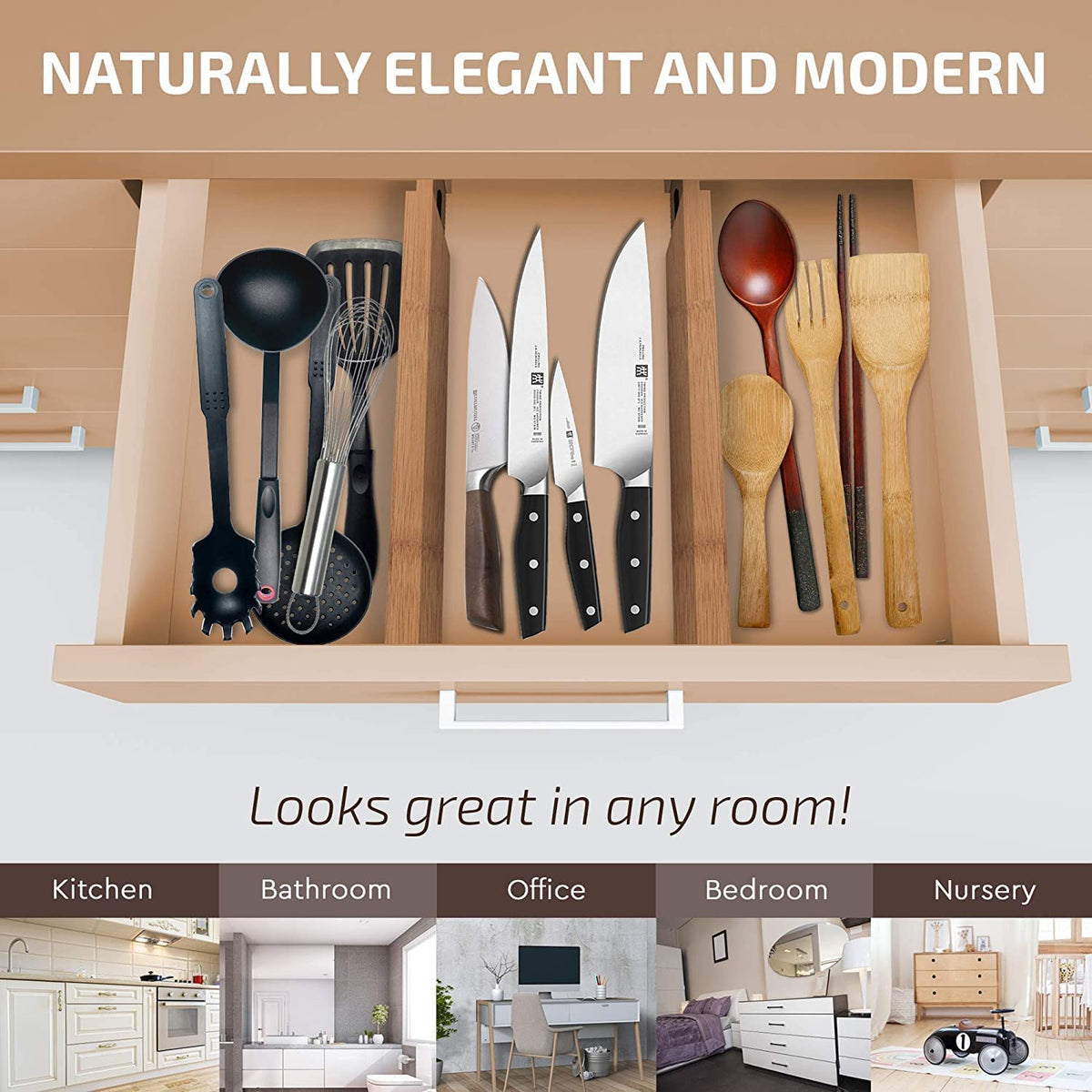 Maximize Your Space with 6-Pack Adjustable Drawer Dividers - Perfect Organizer for Dressers (16-22 Inch)