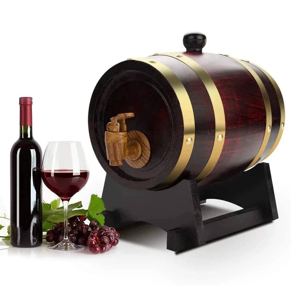 New 1L/1.5L/3L Wood Wine Barrel Vintage Oak Beer Brewing Accessories Whiskey Storage Container Home Decoration Wine Bar Tools
