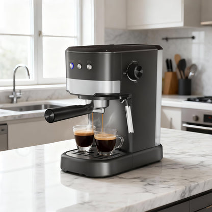 Experience Barista-Quality Coffee at Home with the NICWIN 15-Bar Espresso Machine Featuring Auto Milk Frother and Steam Wand
