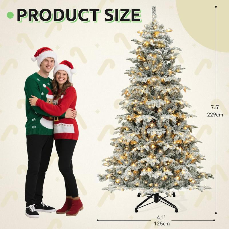 YITAHOME 6.5/7.5/9 FT Artificial Christmas Tree(With Lights), Pre-Decorated Special Style Christmas Tree, for Party, Home Decor