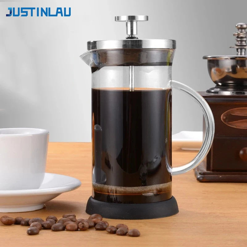 Elevate Your Brewing Experience with Our High Borosilicate Glass French Press Coffee Pot - Perfect for Coffee, Tea, and Frothing Milk!