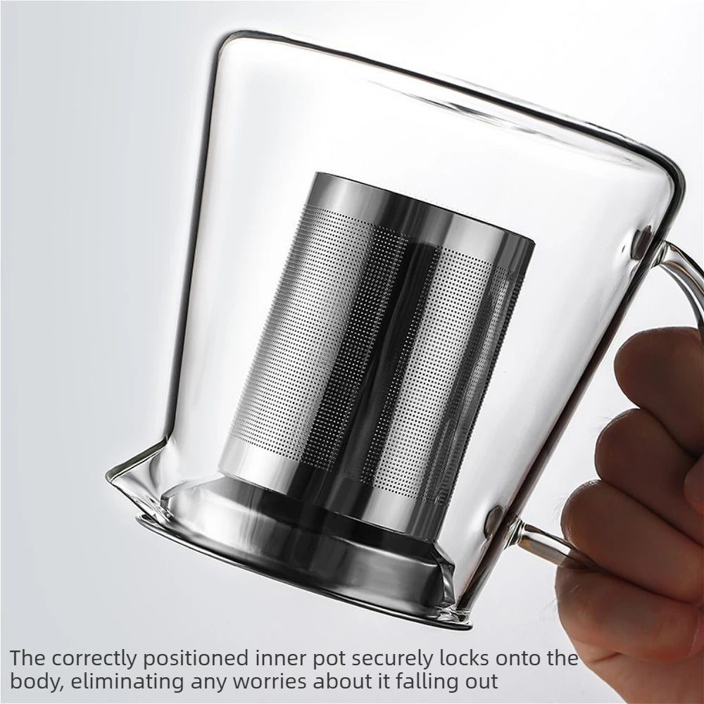 Elegant High-Temperature Resistant Glass Teapot with Removable Stainless Steel Infuser - Perfect for Induction Cooking and Tea Lovers!